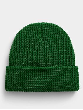 Waffle green minimalist essential tuque hat made in Canada NWT